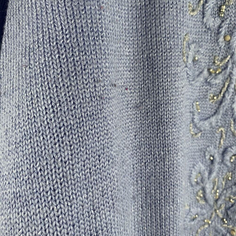 Vintage Sz M Sweater Jaclyn Smith Beaded Metallic Mock Neck‎ Long Sleeve Women’s - Picture 4 of 6